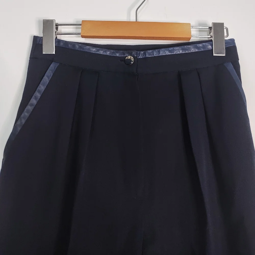 Vintage Wool Pants with "Leather" trim - Picture 1 of 12
